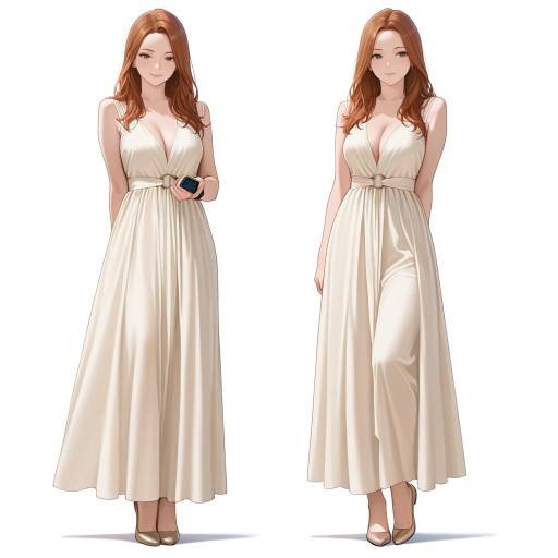 Elegant Woman in Flowing Dress Portrait Elegant Woman in Flowing Dress Portrait