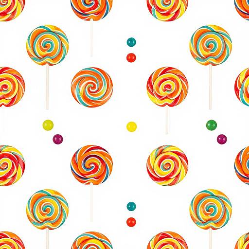 Vibrant Lollipops & Candy Dot Pattern