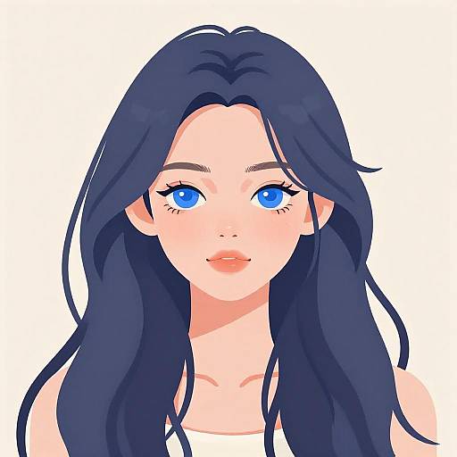 Vibrant Young Woman with Striking Features