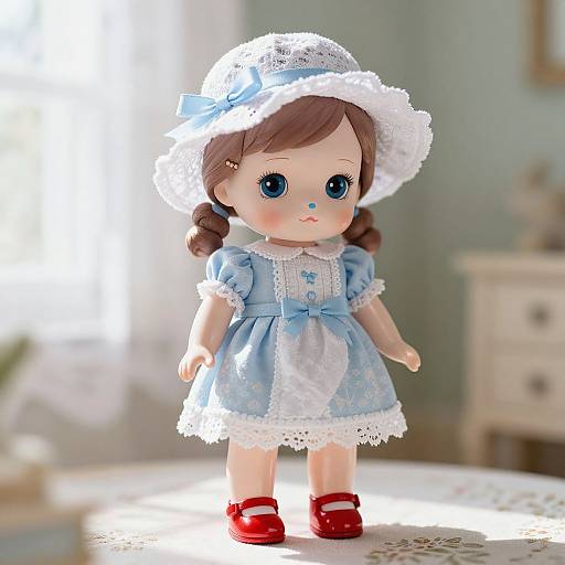 Vintage Blue and White Doll Charm