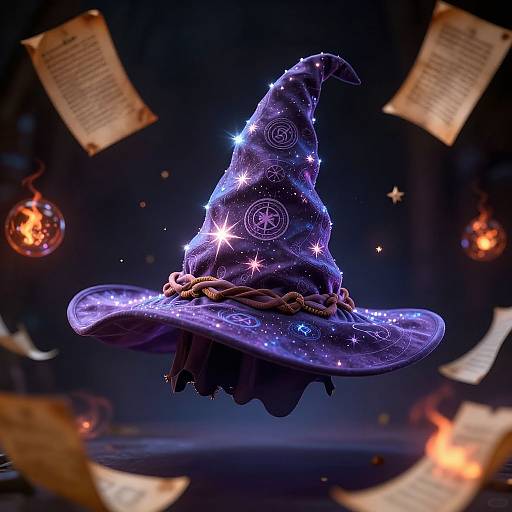 Floating Oversized Arcane Wizard Hat