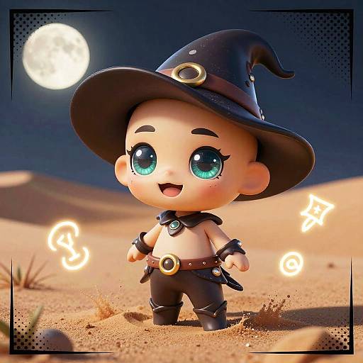 Cheerful Chibi Desert Witch