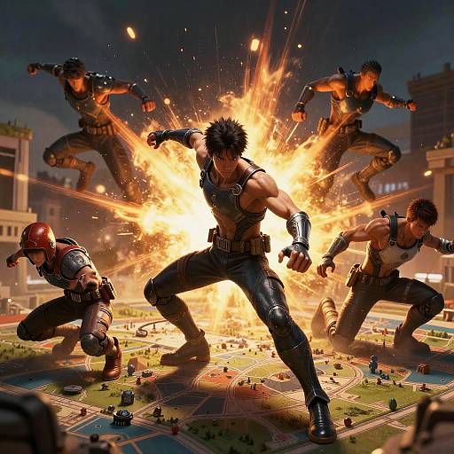 Dynamic Mappa Style Action Scene