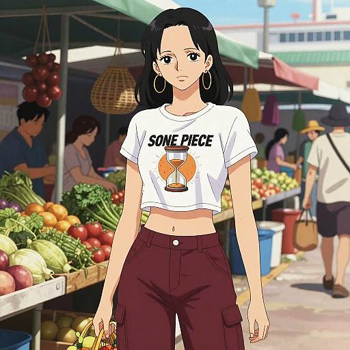 Streetwear Hourglass Woman at Vibrant Port