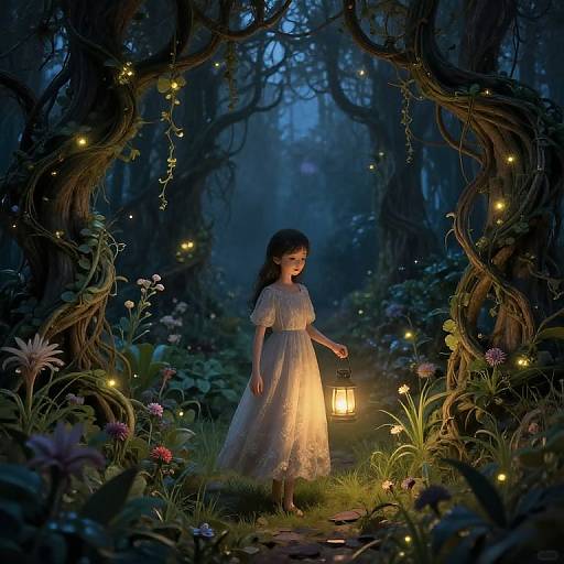 Thumballina in Enchanted Twilight Garden