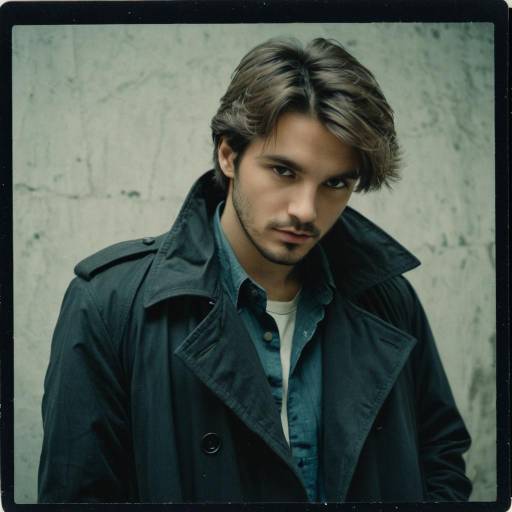 Man in Dark Trench Coat with Intense Gaze