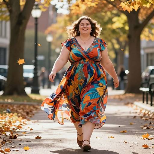 Confident SSBBW in Autumn Park