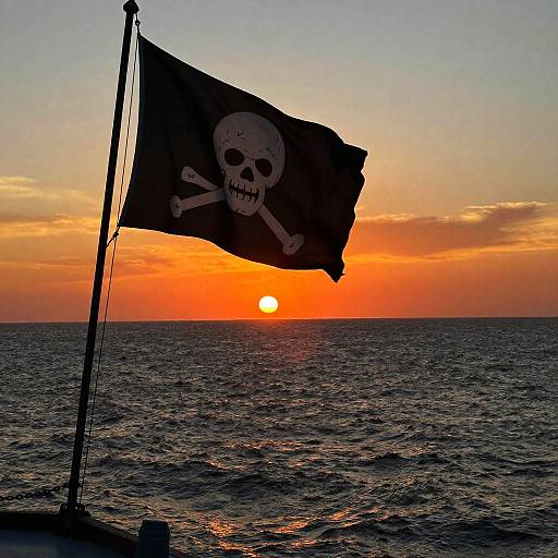 One Piece Style Pirate Sunset