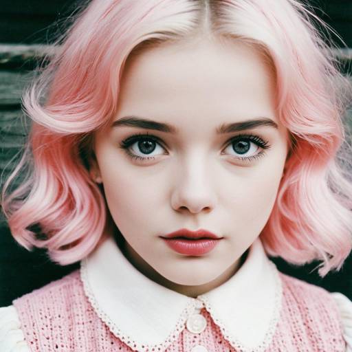 Whimsical Girl in Pastel Doll Attire