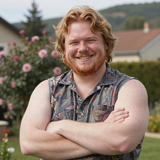 Cheerful Man in Nature's Embrace