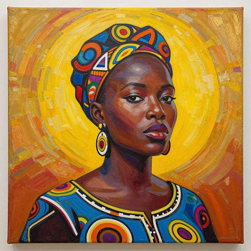 Vibrant African Woman Canvas Art