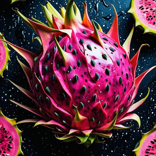 Vibrant Dragon Fruit with Cinematic Lighting