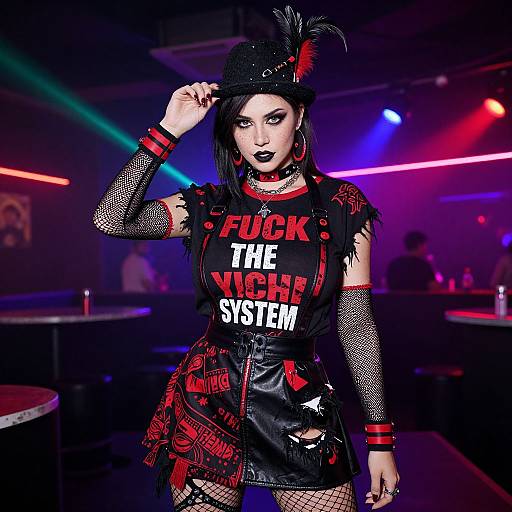 Vibrant Punk Fashion Female Costume