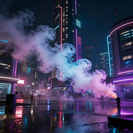 Futuristic Neon Cyberpunk Cityscape