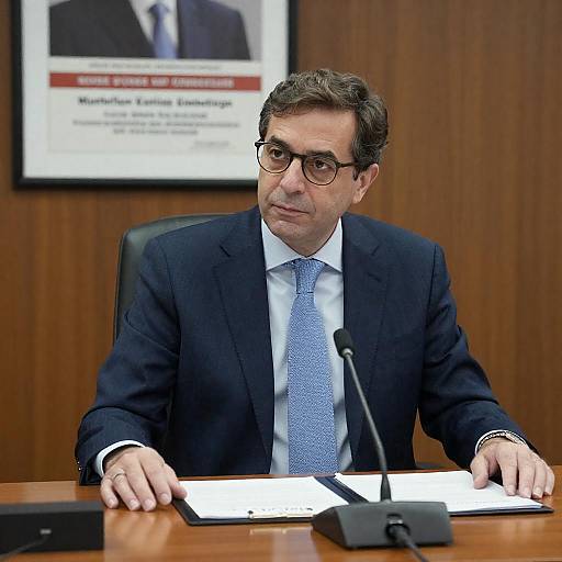 Serious Middle-Aged Man at Desk