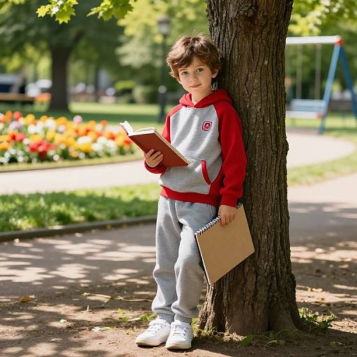 Curious Boy in Sunny Park