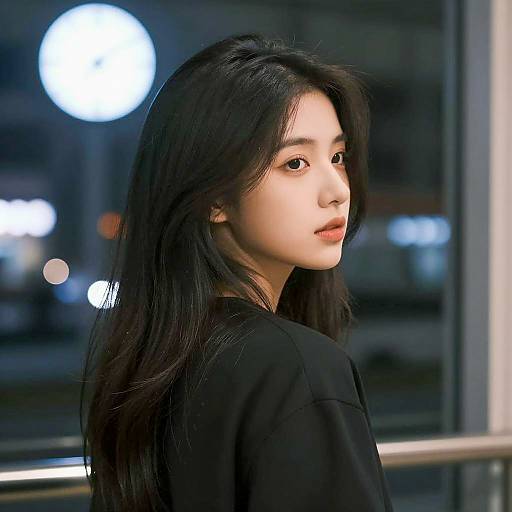 Moody Profile of a Young Woman