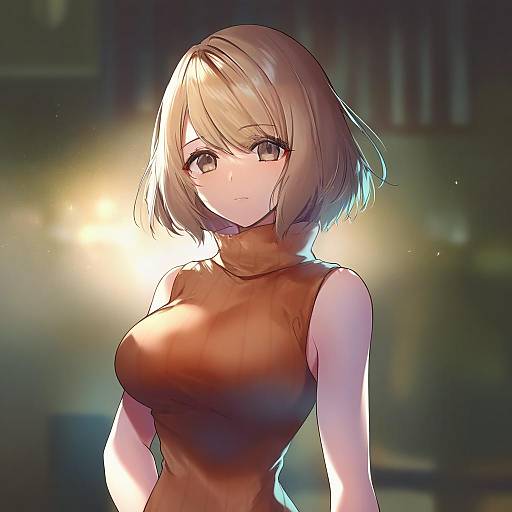 Illustration of Ashley graham, resident evil in the style of Necomi