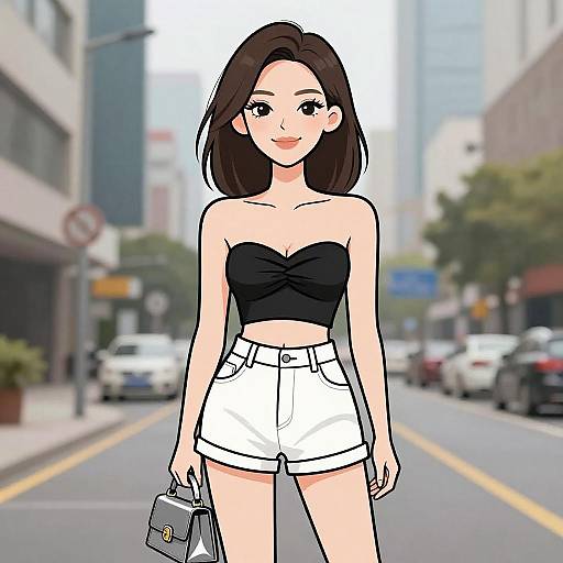 Modern Urban Woman in Stylish Outfit