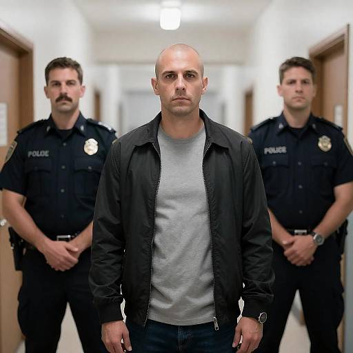 Serious Encounter in Prison Corridor