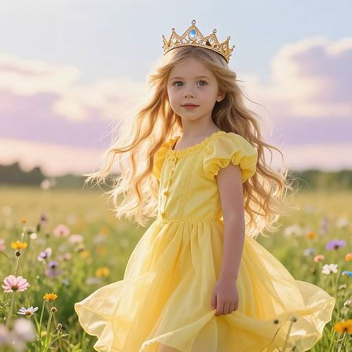 Enchanted Blonde Girl in Meadow