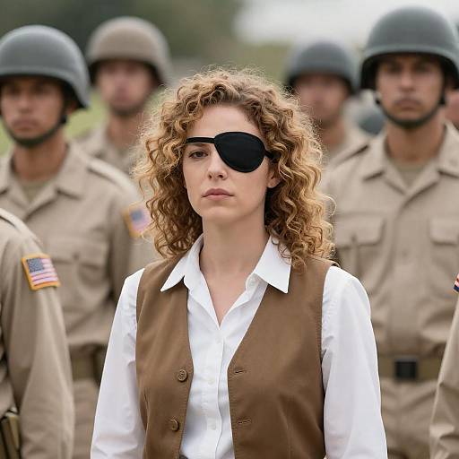 Portrait of a Woman Among Soldiers