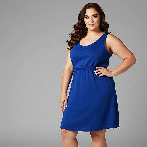 Plus Size Woman in Blue Dress