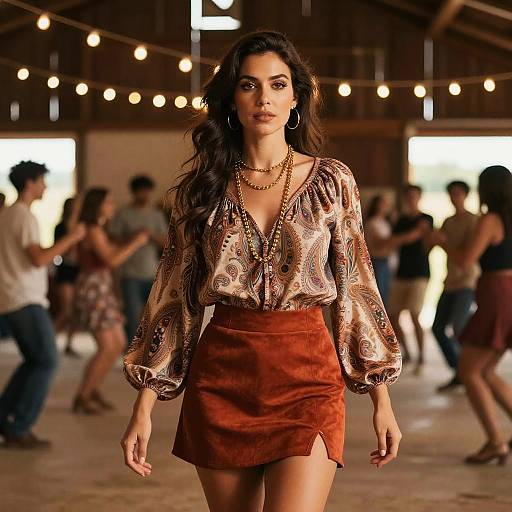 Bohemian Chic Woman at Barn Dance