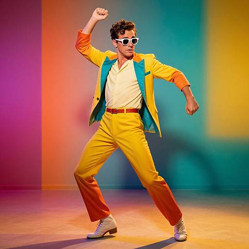 Vibrant Retro Dance Pose