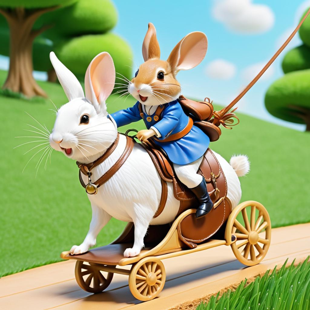 Humorous Mouse Riding Rabbit Adventure