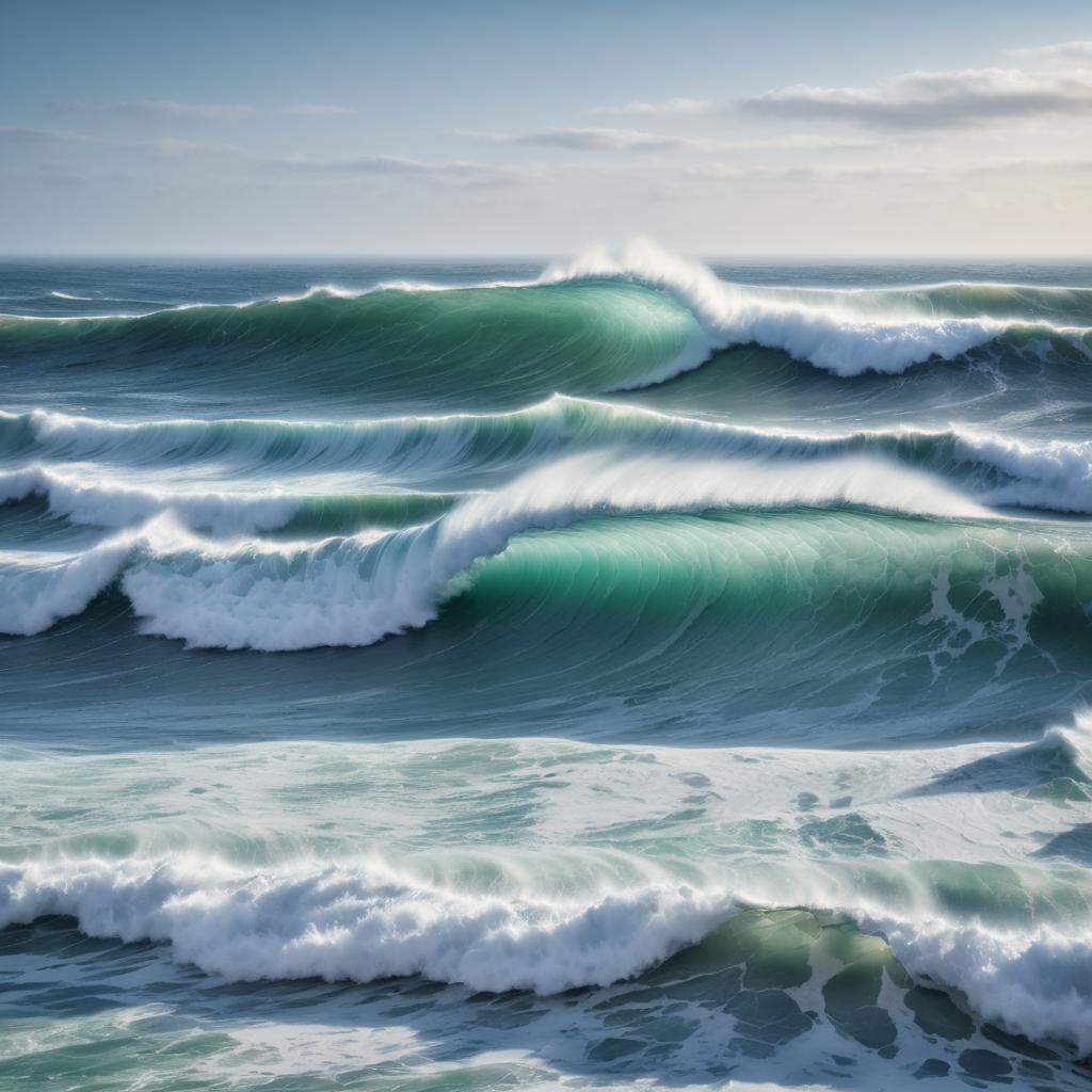 Photorealistic Turner-Inspired Ocean Waves