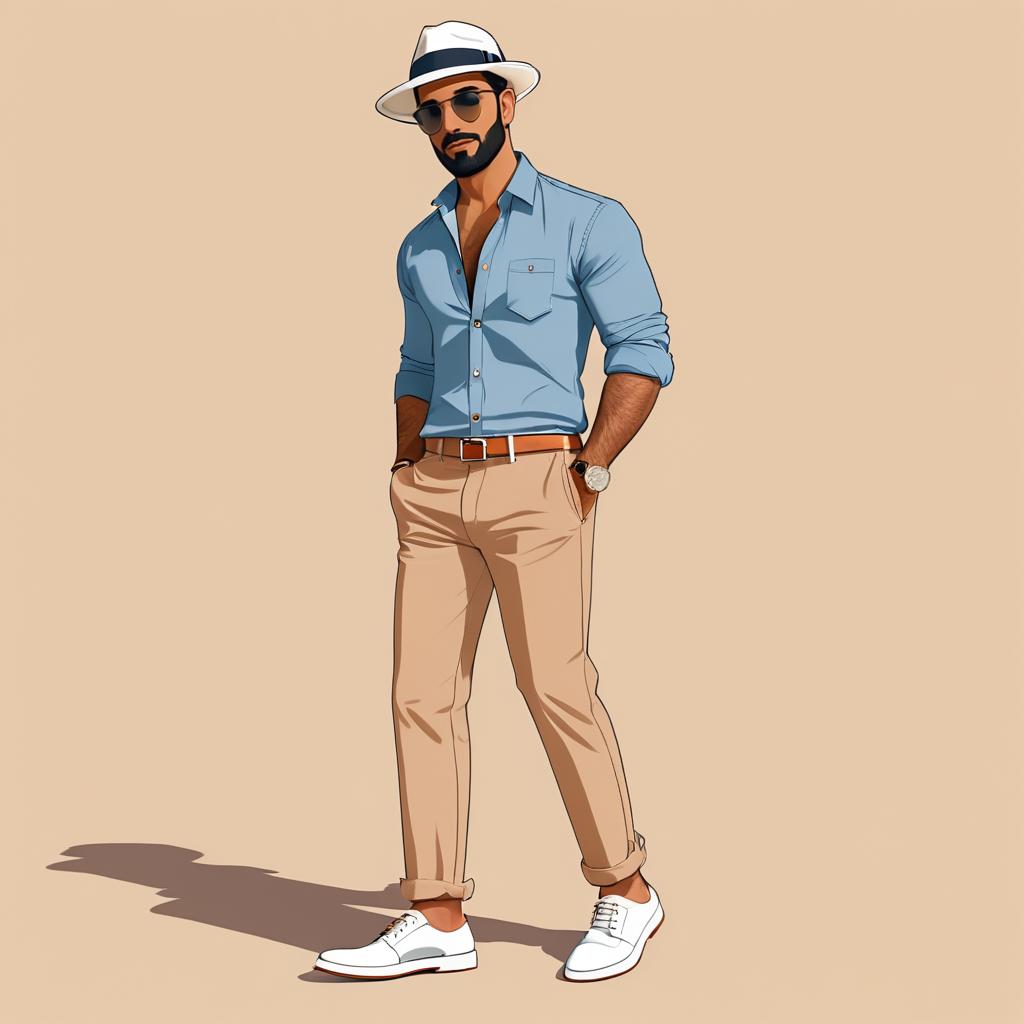 Stylish Middle-Eastern Man Cartoon Illustration