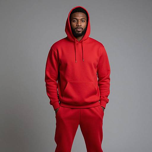 Solo Man in Red Hoodie Sweatshirt