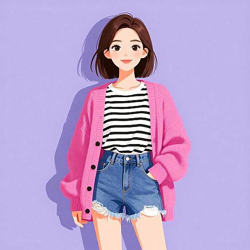 Smiling Woman in Casual Streetwear