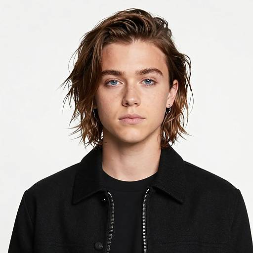 Grimes Style Boy in Black Jacket