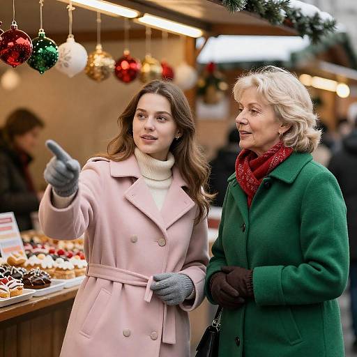 Christmas Market Moments: Two Women Together