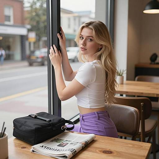 Casual Indoor Scene with Young Woman