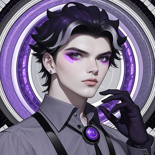 Illustration of Amethio (pokemon), pokemon in the style of Ui frara