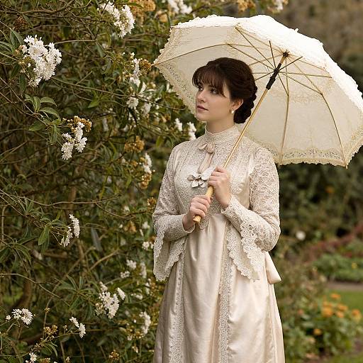 Elegant Victorian Lady in Garden