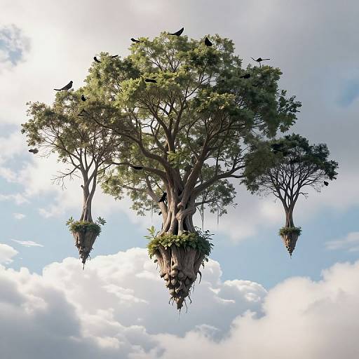 Upside Down Trees on Floating Clouds