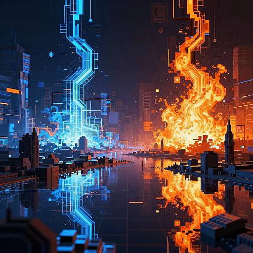 Surreal AI-Generated Pixel Landscapes