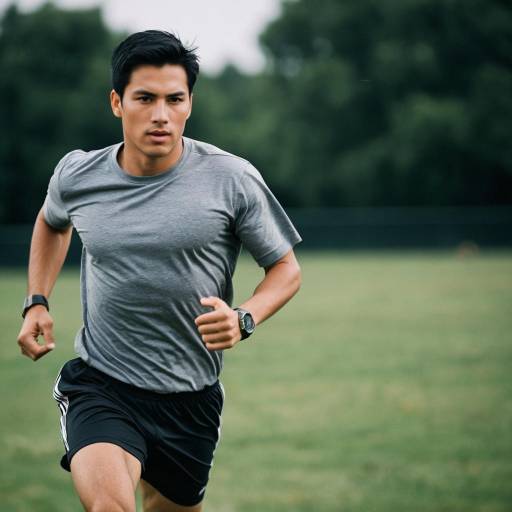 Focused man running outdoors