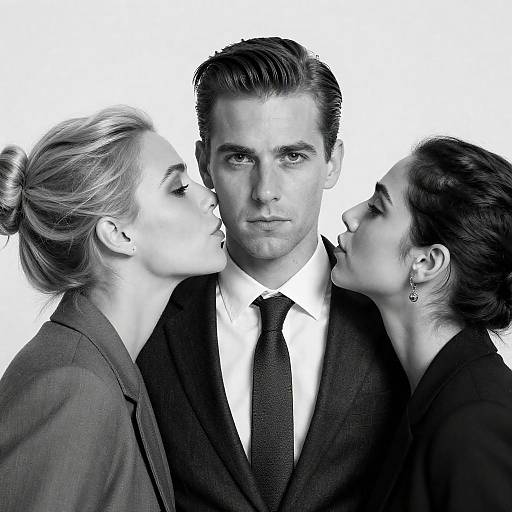 Intimate Black and White Portrait of Three