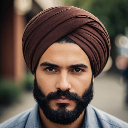 Portrait of Man Wearing Brown Turban