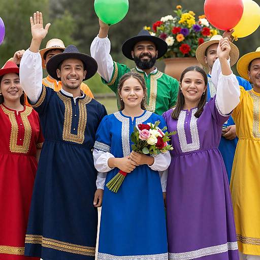 Vibrant Cultural Celebration in Traditional Attire