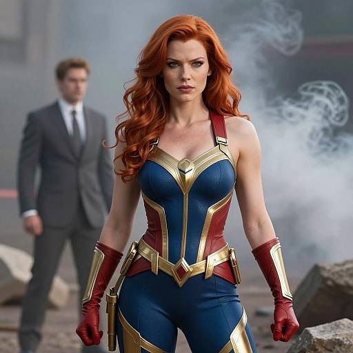 Photorealistic Jean Grey Man Cosplay Art