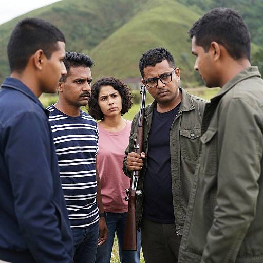 Outdoor Group Shot with Intense Focus