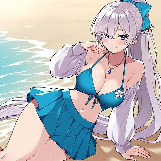 Illustration of Anastasia (swimsuit archer) (fate), fate/grand order in the style of Do m kaeru