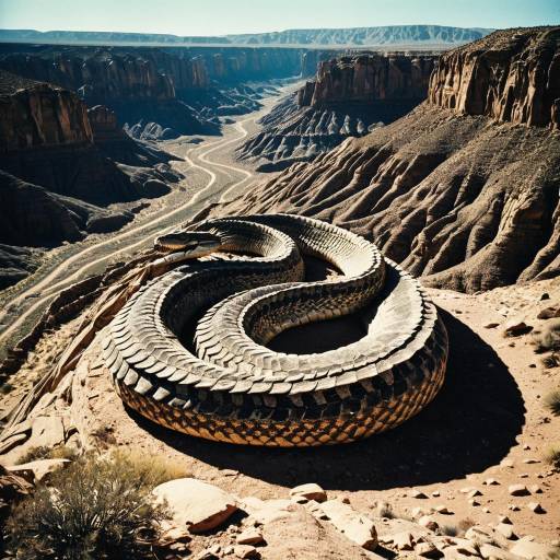 Colossal Serpent Canyon in Desert Landscape