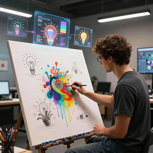 Futuristic AI and Human Art Collaboration